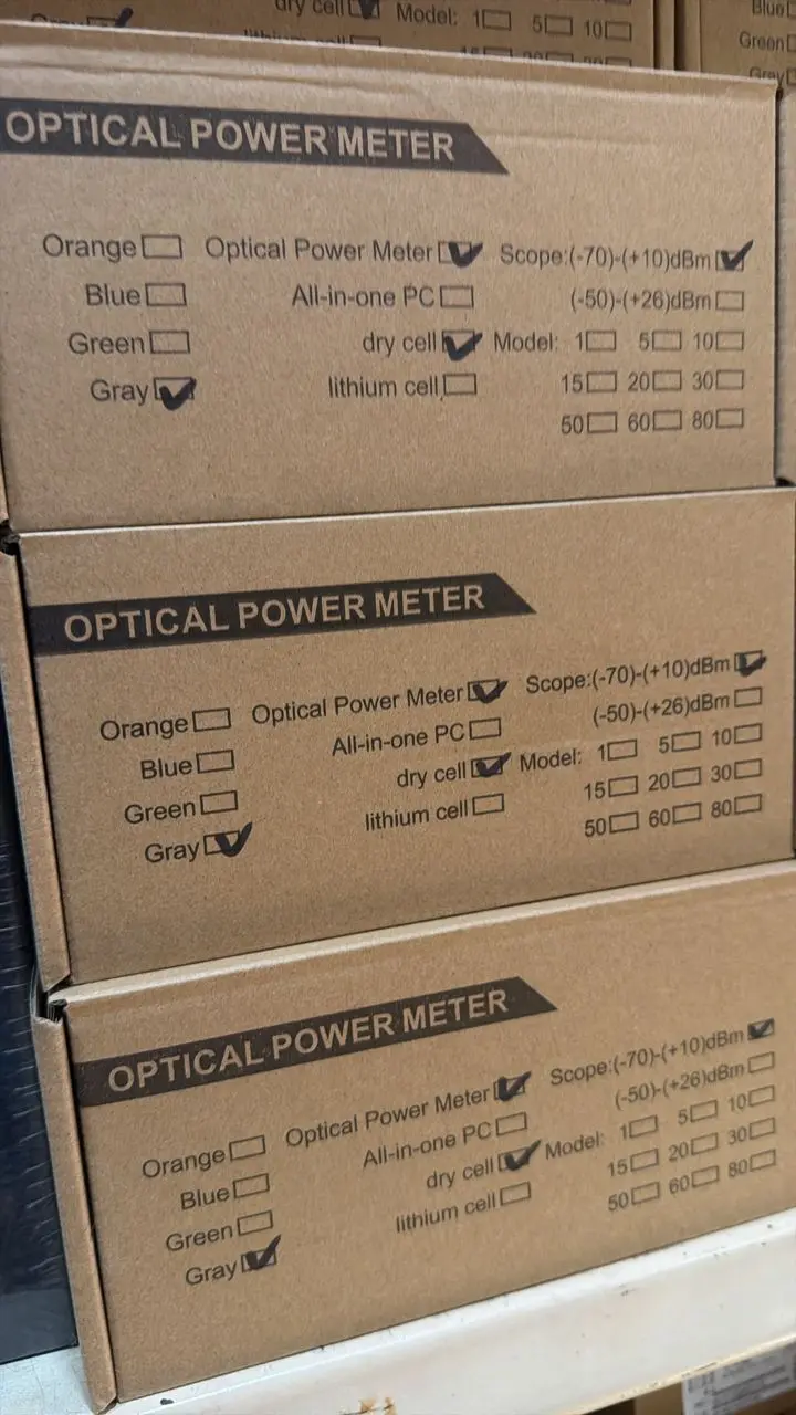 Boxes of optical power meters from recent Fingaz stock
